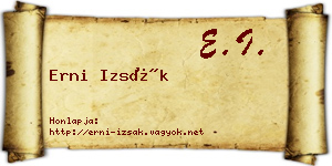Erni Izsák névjegykártya